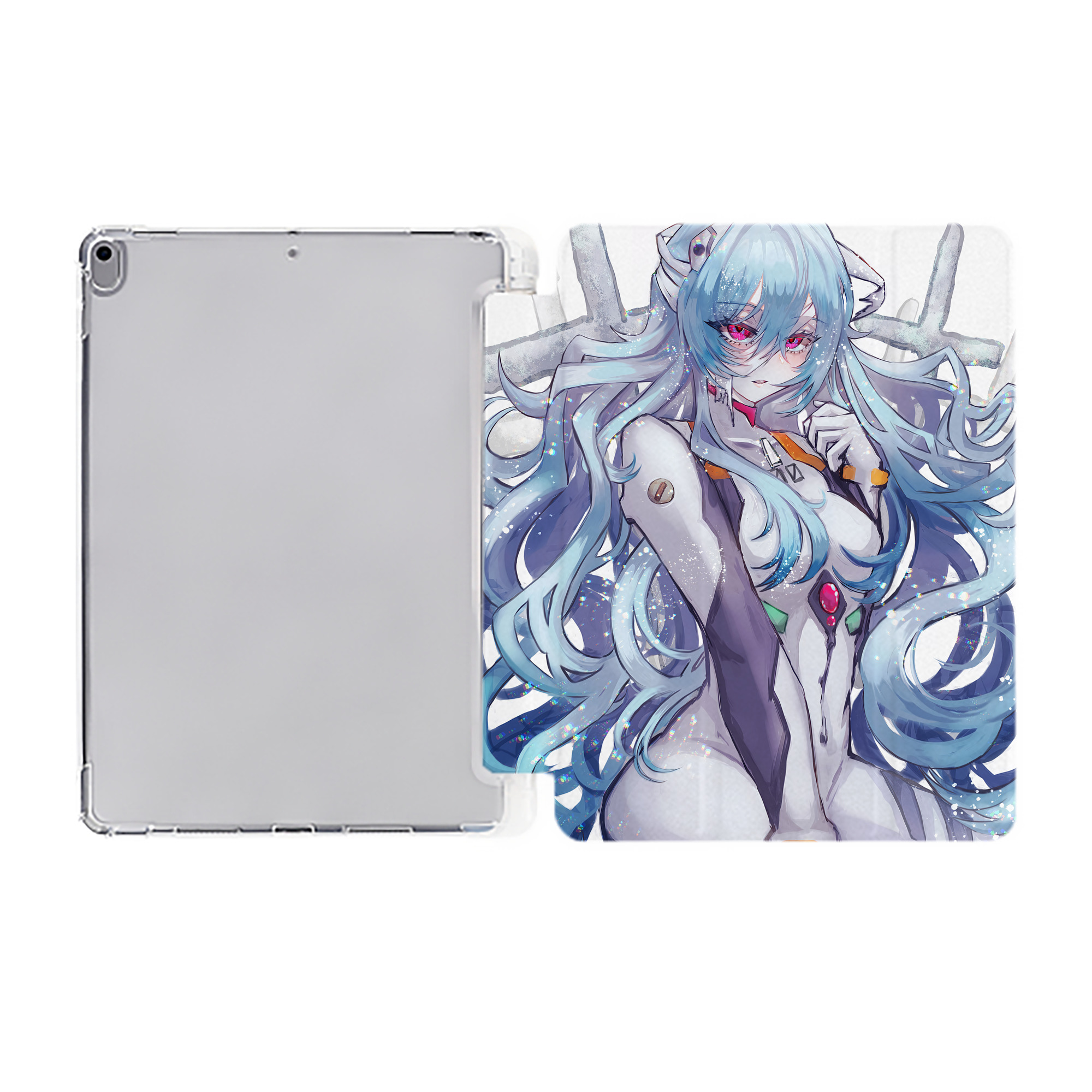 （画像用） EVA 新世紀エヴァンゲリオン IPad ケース ペン収納付き 三つ折りスタンド PUレザー×シリコン 対応機種9.5/10.5/10.9インチ